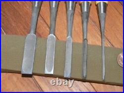 Ichikuni Oire Nomi Japanese Bench Chisels Set of 5 Hasegawa Fujisaku Unused Ichikuni Oire Nomi Japanese Bench Chisels Set of 5 Hasegawa Fujisaku Unused