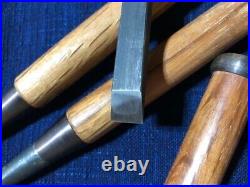 Ichiyoshi Oire Nomi Japanese Bench Chisels Set of 4 Kadouchi Right Angel Used