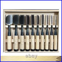 Imai Chutaro Oire Nomi Japanese Chisel 10pcs White Steel White Oak Box Set