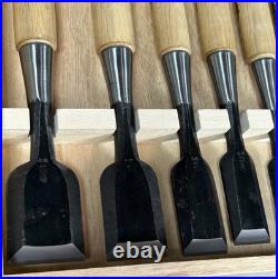 Ioroi Japanese Bench Chisels Oire Nomi Set of 10 Black Finish White Oak New