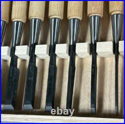 Ioroi Japanese Bench Chisels Oire Nomi Set of 10 Black Finish White Oak New