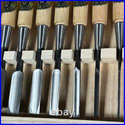 Ioroi Japanese Bench Chisels Oire Nomi Set of 10 Black Finish White Oak New