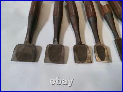Ioroi Japanese Bench Chisels Oire Nomi Set of 10 Used