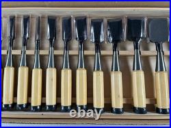 Ioroi Japanese Vintage Bench Chisels / Oire Nomi Set of 20 Suisen Unused