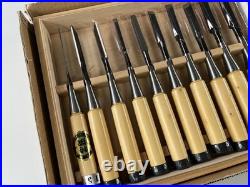 Ioroi Japanese Vintage Bench Chisels / Oire Nomi Set of 20 Suisen Unused