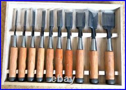 Ioroi Oire Nomi Japanese Bench Chisels Set of 10 Red Oak Used