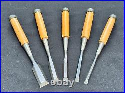 Ioroi Oire Nomi Japanese Bench Chisels Set of 5 for Hard Laminated Wood X7