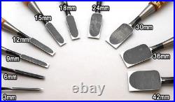 Iwasaki Japanese Chisel Set 10pc Oire Nomi Red Oak Handle Ichimai Carpentry Tool
