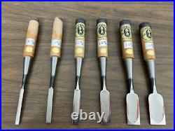 Iyoroi Oire Nomi Japanese Bench chisels (LOT OF 6) used