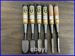 Iyoroi Oire Nomi Japanese Bench chisels (LOT OF 6) used