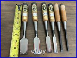 Iyoroi Oire Nomi Japanese Bench chisels (LOT OF 6) used