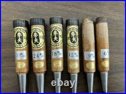 Iyoroi Oire Nomi Japanese Bench chisels (LOT OF 6) used