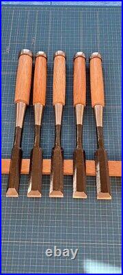 Japanese Bench Chisel Oire Nomi Set of 13 21, 24, 30, 36mm Used