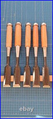 Japanese Bench Chisel Oire Nomi Set of 13 21, 24, 30, 36mm Used