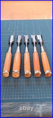 Japanese Bench Chisel Oire Nomi Set of 13 21, 24, 30, 36mm Used