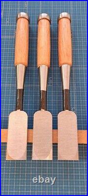 Japanese Bench Chisel Oire Nomi Set of 13 21, 24, 30, 36mm Used