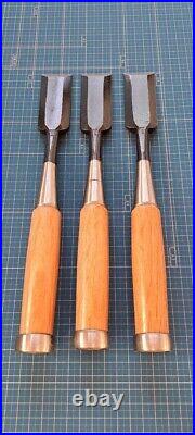 Japanese Bench Chisel Oire Nomi Set of 13 21, 24, 30, 36mm Used