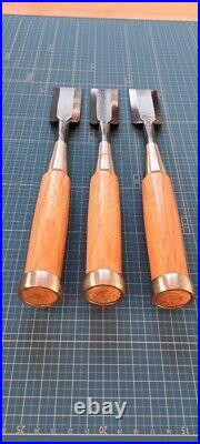 Japanese Bench Chisel Oire Nomi Set of 13 21, 24, 30, 36mm Used