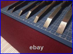 Japanese Bench Chisel Various Brands Mukomachi Nomi Set of 7 3mm-12mm Used