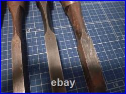 Japanese Bench Chisel Various Brands Mukomachi Nomi Set of 7 3mm-12mm Used