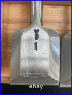Japanese Bench Chisels Funahiro Rare Oire Nomi 15set Ebony 4 Back Ura