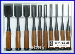 Japanese Carpenter Tool Oire Nomi 10 Wood Chisels Set Zensho Yasuki Steel WithTRK