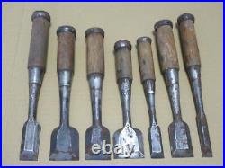 Japanese Carpenter Tool Oire Nomi 7 Wood Chisels Set Vintage Sekiryu WithTracking