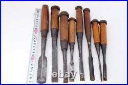Japanese Carpenter Tool Oire Nomi 8 Wood Chisels Set Vintage Hiromitsu Kiyohiro