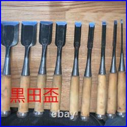 Japanese Carpenter Tool Oire Nomi 9 Chisel Set Rare Kurota Sakazuki Professional