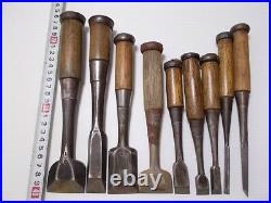 Japanese Carpenter Tool Oire Nomi 9 Wood Chisels Set Vintage from japan