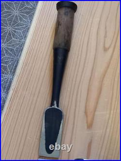 Japanese Chisel Black Signed Nomi 30mm Vintage Carpenter Woodworking Oire J7049