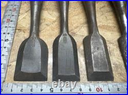 Japanese Chisel Lot Set of 10 Oire Nomi Sakurani Nippon Ryutaro Vintage Tool