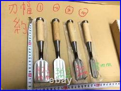 Japanese Chisel Masamitsu Set 3mm Professional Nomi Black Carpenter 42.5mm WithTRK