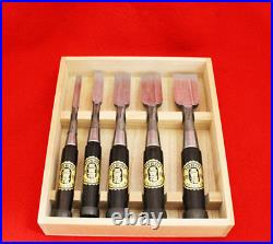 Japanese Chisel Oire NOMI Damasacus Steel 5 Set Wood Carpentry Tool From Japan