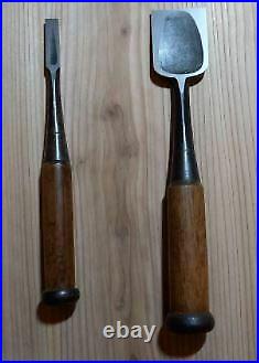 Japanese Chisel Oire Nomi Carpenter Tool 2 pcs set 9mm 60mm Tsukiichihiro used