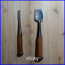 Japanese Chisel Oire Nomi Carpenter Tool 2 pcs set 9mm 60mm Tsukiichihiro used