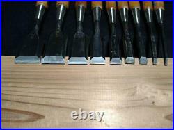 Japanese Chisel Oire Nomi Carpenter Tool 9 pcs set 3-42 mm Kitsune Woodworking