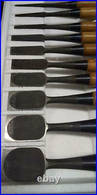 Japanese Chisel Oire Nomi Chamfer Carpenter Tool Koshitaka Inscription Set of 10