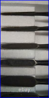 Japanese Chisel Oire Nomi Chamfer Carpenter Tool Koshitaka Inscription Set of 10