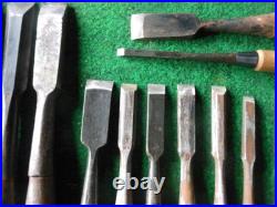 Japanese Chisel Oire Nomi Set of 15 Vintage Carpentry Woodworking Tools Japan