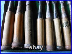 Japanese Chisel Oire Nomi Set of 15 Vintage Carpentry Woodworking Tools Japan