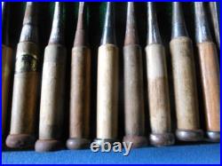 Japanese Chisel Oire Nomi Set of 15 Vintage Carpentry Woodworking Tools Japan