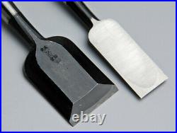 Japanese Chisel Ouchi Oire Nomi White Steel #2 10 Set Handle Ebony