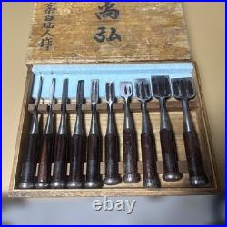 Japanese Chisel Set 10pc Oire Nomi Woodworking Tool with Wooden Case