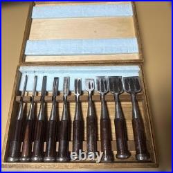 Japanese Chisel Set 10pc Oire Nomi Woodworking Tool with Wooden Case