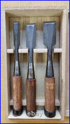 Japanese Chisel Set 3pc Oire Nomi Woodworking Tools Boxed Nomikatsu