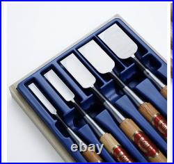 Japanese Chisel Set 5pc Oire Nomi Shirogami White Steel No. 2 Handmade Carpenter