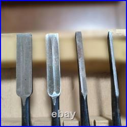 Japanese Chisel Set 8pc Signed Shogoin Oire Nomi Woodworking Carpentry Tools