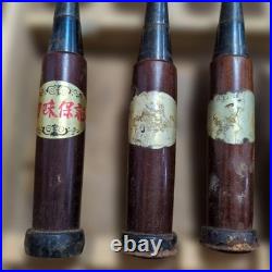 Japanese Chisel Set 8pc Signed Shogoin Oire Nomi Woodworking Carpentry Tools