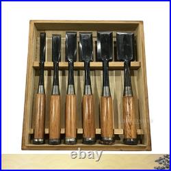 Japanese Chisel Set-Ichimitsu Style-6 Piece Oire Nomi with Box-High Carbon Steel Japanese Chisel Set-Ichimitsu Style-6 Piece Oire Nomi with Box-High Carbon Steel